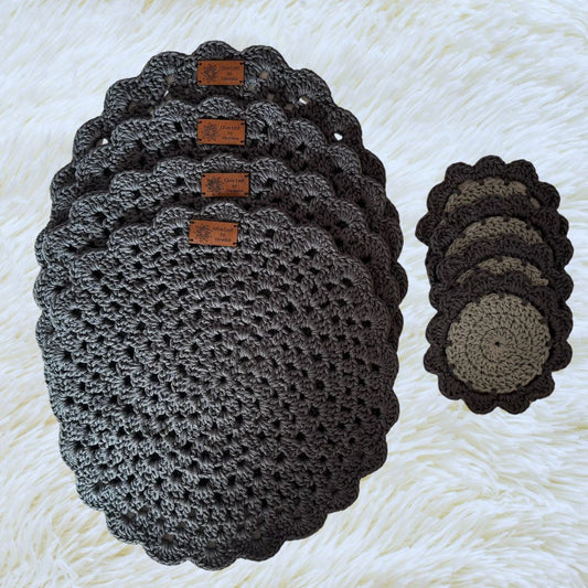 Crochet Table Mat and Coaster Set
