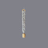 Light grey macrame wall hanging with a swiss bell