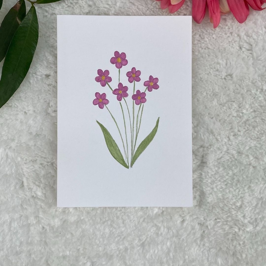 Hand Painted Greeting Card - Gouache Art