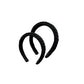 A pair of black macrame hairband displayed against a white background.