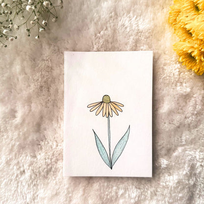 Single Flower Watercolor Handmade Greeting Card